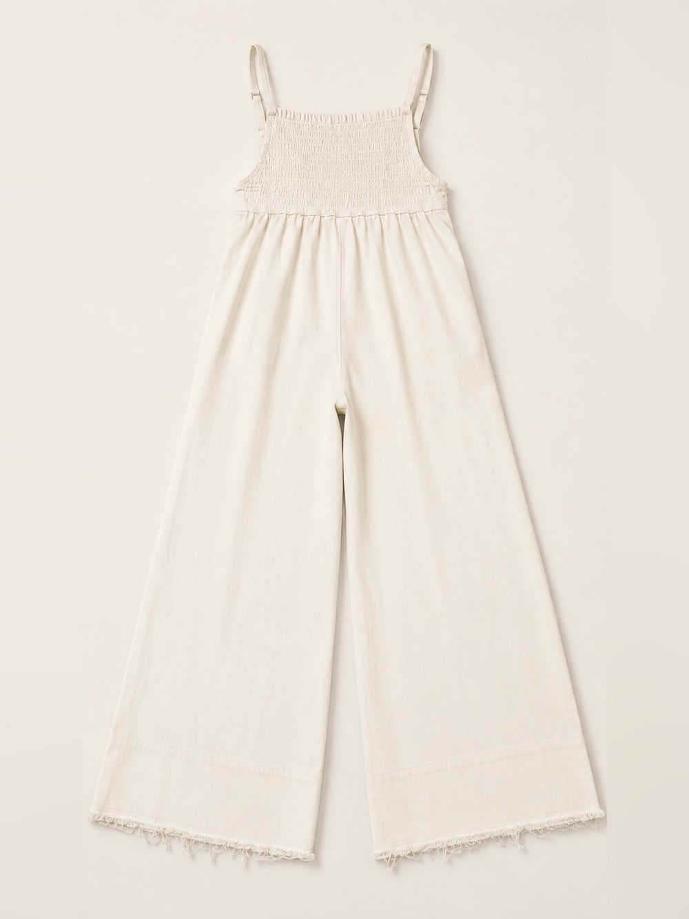 Hollister Women's Denim Cream Wide-Leg Jumpsuit - Medium - Picture 5 of 5